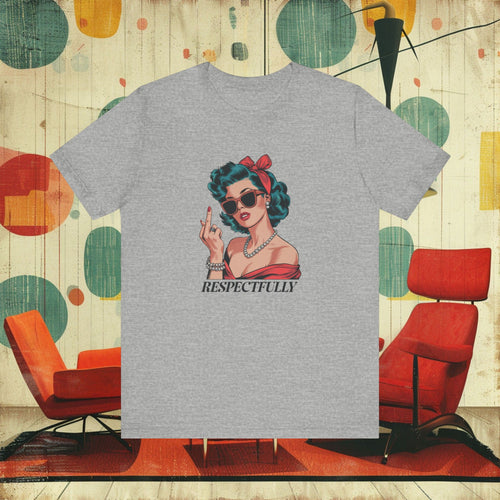 1960s Retro Lady Middle Finger Women's Jersey Short Sleeve Tee - Athletic Heather